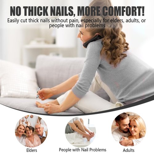 Nail Clippers for Men, DEJLIG Toenail Clippers for Thick Toenails - Toe Nail Clippers for Thick Nails for Seniors with Catcher, Professional Finger Nail Clippers Adult & Women