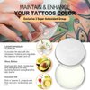 Tattoo Aftercare Balm, Tattoo Color Brighten Cream, Repair, Moisturize and Dynamic New Old Tattoo Ink, Tattoo Supplies Contain Coconut Oil, Rich Natural Essence, 1.76Oz Tattoo Care Ointment