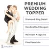 Wedding Collectibles Funny Sexy Over the Threshold Wedding Cake Topper with Bride and Groom | Fun, Sexy, Humorous Figurine | Groom Holding Bride | Fine Porcelain | 5.5 Inches