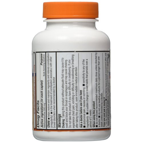 Equate Fiber Therapy For Regularity Fiber Supplement Caplets, 500mg, 100-Count Bottle