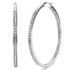 ORAZIO Stainless Steel Women Hoop Earrings Cute Huggie Earrings Cubic Zirconia Inlaid 50MM (A: Silver-tone)
