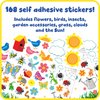 READY 2 LEARN Foam Stickers - Garden - Pack of 168 - Self-Adhesive Stickers for Kids - 3D Puffy Flower Stickers for Laptops, Party Favors and Crafts