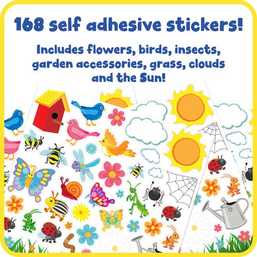 READY 2 LEARN Foam Stickers - Garden - Pack of 168 - Self-Adhesive Stickers for Kids - 3D Puffy Flower Stickers for Laptops, Party Favors and Crafts
