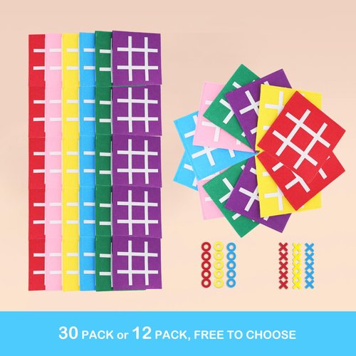 PJDRLLC Kids Party Favors: Tic Tac Toe Board Games - Travel Toys for Birthday Valentines Christmas (Bulk Pack of 30)