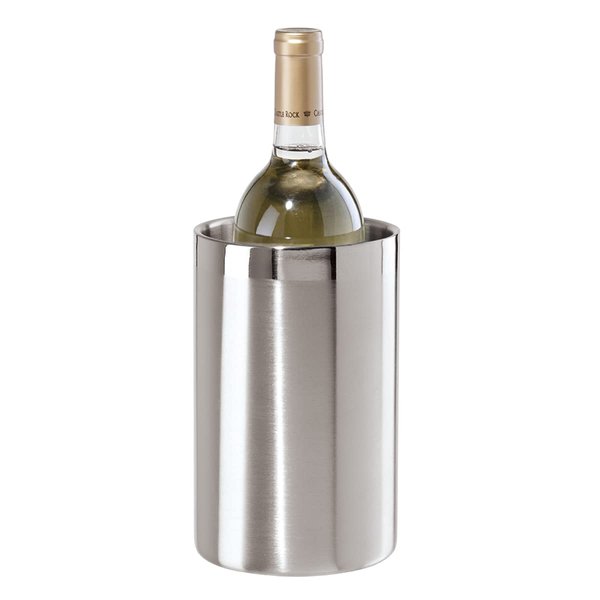 OGGI Stainless Steel Double Wall Wine Cooler - Insulated Tabletop Wine Chiller for White Wine & Champagne, Fits Most Standard Sized Bottles