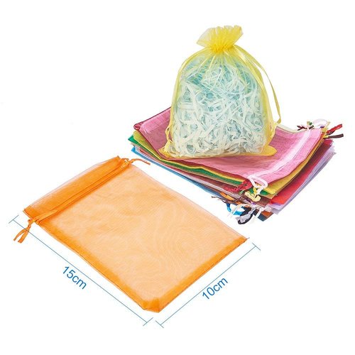 PH PandaHall 200pcs 4x6 Inch Organza Bags 20 Color Sheer Gift Bags with Drawstring Organza Jewelry Bags Chiffon Bags Candy Bags Pouches for Wedding Easter Party Festival Favor Gift Bags