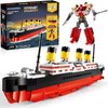 JOJO&Peach Titanic Stem Toys, 2 in 1 Titanic Model & Transform Robot Building Kit, Collectible Display Model Set, Stem Projects Toys Gifts for Kids Age 8+ and Adults (550 Pieces)