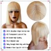 21AE Glueless Wigs Silky Straight 613 Blonde Human Hair Bob Wig with Bangs, HD Lace Pre plucked Blunt Cut, 10 Inch Short Bob Wigs With Bangs Brazilian Virgin Hair, 613 Blonde Wig with Bangs