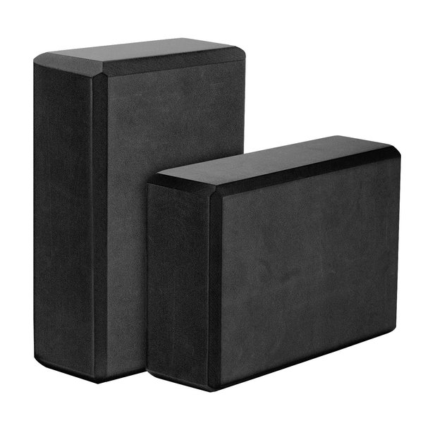 MoKo Thin Yoga Blocks 2 pack, 9" x 6" x 3" High Density EVA Foam Yoga Block Exercise Bricks, Eco Friendly & Lightweight, Increase Flexibility & Balance, Great For Stretching & Holding Poses - Black