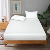 Royale Linens 300 Thread Count 100% Long Staple Combed Cotton Fitted Sheet - Super Soft Deep Pocket Bottom Sheet - White Fitted Sheet Queen Size -Queen Fitted Sheet Only - Elastic Sheet (Queen,White)