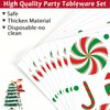 96 Pcs Christmas Peppermint Candy Party Plates Napkins Tableware Set Candy Mint Party Supplies Disposable Dinnerware Red and Green Striped Peppermint Decoration Favors for Holiday Xmas, 24 Guests
