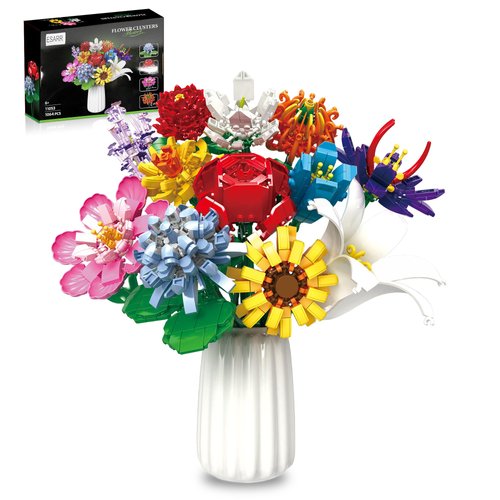 ESARR Bricks Flower Bouquet Building Sets, Artificial Flowers Building Kits, Flower Building Blocks for Adult Kids 6+,Botanical Collection Gift for Mother's Day Birthday