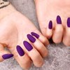 MISUD 100Pcs/Box Stiletto Fake Nails Purple Matte Medium Length Artificial Nails 10 Sizes Full Cover Press on Manicure Art Nails Tips for Charming Women and Girls - Violet