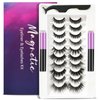 AHET Magnetic Eyelashes Kit, 10 Pairs Reusable Magnetic Lashes, False Eyelashes Natural Looking with Tweezers & 2 Tubes of Magnetic Eyeliners, No Glue Needed, Easy to Wear