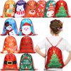 12 Pcs Christmas Gift Bags for Kids Drawstring Backpack Santa Claus Goodies Snack Treat Bags Presents Wrapping for Xmas Winter Holiday Birthday Party (13.2 x 16.3 Inch)