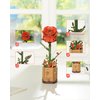 rowood 3D Puzzle Wooden Flower,DIY Artifical Flower Building Toy Set Craft Kit for Women,Mother's Day/Valentine's Day/Teacher's Day/Thanksgiving/Christmas/Birthday Gift -Red Rose