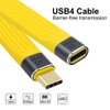 NFHK Yellow USB4 Extension Cable Slim Flat Male to Female 40Gbps with 100W Charging and 8K@60Hz