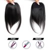 Shinon Thick Side Bangs Natural Clip on Bangs Real Human Hair Side Swept Bangs Clip in Fringe Bangs Hair Extensions Natural Black