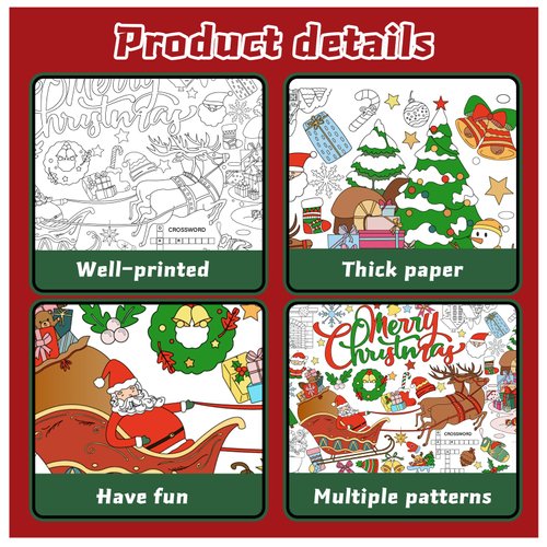LDFDRT Merry Christmas Coloring Tablecloth Giant 1 Pack Paper Coloring Table Cloths Christmas Tree Santa Claus Poster 54x108 Inch Crafts for Kids Disposable Rectangle Table Cover for Party Supplies