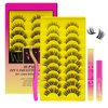 Lash Clusters Kit DIY Lashes Kit with 10 Pairs D Curl Cluster Lashes Wispy Eyelash Bond and Seal Lashes Remover and Eyelash Applicator for Eyelash Extension at Home