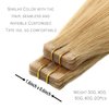 Honey Blonde Tape in Hair Extensions Remy Human Hair Strawberry Blonde 20Inch 20Pcs 50G Thick from Top to End, Silky and No Tangle Staight Tape ins for Fashion Women (20Inch #27 50g)