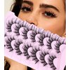 Yawamcia Lashes Wispy False Eyelashes Manga Lashes Fluffy Strip Fake Lashes Pack 20mm Long Volume Fake Eyelashes 7 Pairs