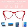 TEAPLMTT Cat Eye Blue Light Blocking Glasses for Women Trendy TR90 Frame Anti Blue Ray Eyesatrain Computer Eyeglasses(Red)