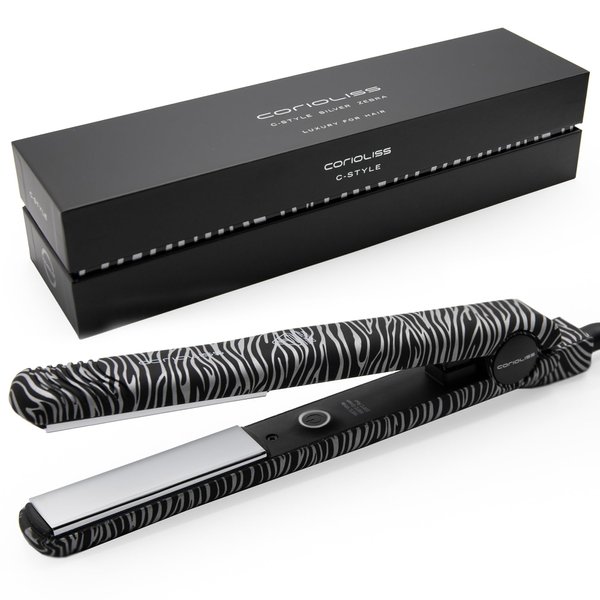 Corioliss C Style Classic pro Hair Straightener for Women Professional Titanium Plates Flat Iron (Zebra Silver Soft Touch)