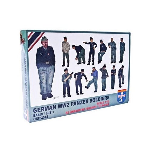 Orion Plastic Model Figures WWII German Panzer Soldiers, Set 1 1/72 72045