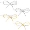 Bow Bobby Pins for Women Girls Gold silver Hair Bow Clips Small Hollow Hair Barrettes for Women Girls Hairpins 4pcs Cute Girls Hair Accessories Blonde Bobby Pins for Fine Thin Hair Bow Clip