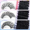 Lash Clusters Fluffy Individual Lashes D Curl Cluster Eyelash Extensions 14-25mm DIY Lash Extension Thick False Eyelashes Cluster Matte Black DIY Lashes Extension at Home (280pcs-60P+80P+100P)