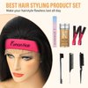 7Pcs Hair Wax Stick Set for Non-Greasy Hair Styling Products for Women Include Hair Wax Stick, Hair Finishing Stick, Hair Styling Combs, Wig Edge Elastic Bands