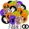 62PCS Halloween Party Balloons Decorations, 12 Inch Black Orange Purple Green Confetti Balloons for Kids Halloween Birthday Bachelorette Party Decorations Supplies