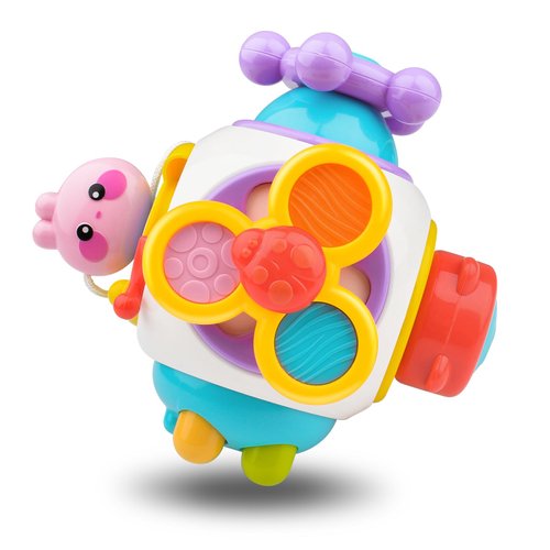 Vilalatfan Montessori Sensory Toys for 1 Year Old Girls Busy Fidget Board Cube Airplane Plane Car Travel Activities Toys for Educational Learning Toys - Easter Basket Stuffers for Toddlers 1-3
