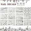 12 Sheets Black Music Notes Nail Stickers for Nail Arts, 3D Nail Decals Self-Adhesive Nail Art Supplies for Nail Designer, Nail Tattoos for Women Girls, pegatinas para uñas with Musical