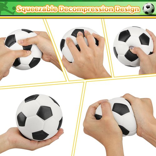5" Foam Mini Soccer Balls for Kids Adults, Soft Squishy Slow Rising Soccer Goal Toys for Goal Sets, Sensory Stress Ball for Office, Swimming Pool Beach Balls, Indoor Outdoor Sport Birthday Gift 3PCS