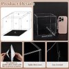 FINGERINSPIRE Clear Acrylic Display Case with Black Base & 4 Pcs Rubber Rings 6x6x6 Inch Cube Clear Self-Assembly Acrylic Box Dustproof Protection Showcase for Action Figures Collectibles Toys