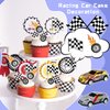MEMOVAN Race Car Birthday Cake Decoration 24PCS Racing Car Cake Toppers Checkered Flag Car Cake Cupcake Decorations for for Man Boy Kid Racing Car Theme Birthday Supplies Party Favors