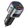 (Upgraded Version) FM Transmitter Bluetooth, SONRU Bluetooth Car Adapter [PD 30W & QC3.0 18W], Wireless FM Radio Transmitter, Hands-Free Calling, Siri Google Assistant, TF Card