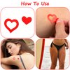 Roll of 500 Pieces Tanning Stickers, 1 inch Heart Shaped Body Stickers Cute Body Stickers for Tanning Self Adhesive Tanning Bed Stickers Sunbathing Stickers