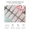 AutyaMee Semi Cured Gel Nail Strips (Pink & White Flower)-20 PCS Summer Gel Nail Stickers | UV Light Required | Gel Nail Wraps, Salon Quality & Easy to Use
