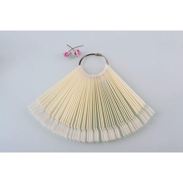 50pcs False Nail Art Tips Polish Display Fan Practice DIY