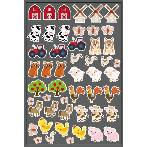 JarThenaAMCS 300Pcs Farm Animal Foam Stickers Mixed Cartoon Farm Animals Self-Adhesive Stickers Decals for DIY Art Craft Classroom Decor Birthday Party Supplies