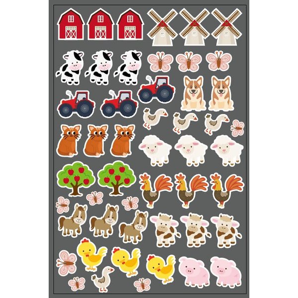JarThenaAMCS 300Pcs Farm Animal Foam Stickers Mixed Cartoon Farm Animals Self-Adhesive Stickers Decals for DIY Art Craft Classroom Decor Birthday Party Supplies