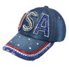 USA Hat Women’s Distressed Bling Rhinestone Patriotic Baseball Cap
