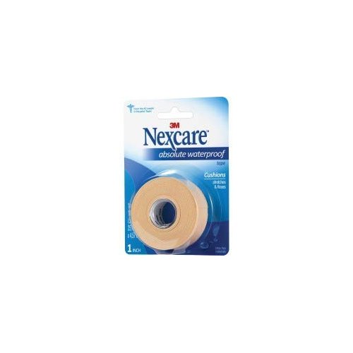 Nexcare 731 First Aid Waterproof Tape w/Dispenser,1-Inch x180-Inch, Flexible
