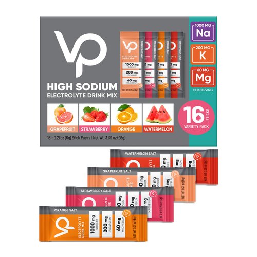 Venture Pal High Sodium Sugar Free Electrolytes Powder Packet - Hydration Packets with Sodium, Potassium & Magneisum | Zero Calories | Vegan | Keto & Paleo Friendly Electrolyte Drink Mix | 16 Stick