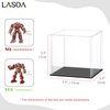 LASOA Acrylic Display Case for Collectibles, Alternative Glass Display Box with Black Base and Lid, Self-Assembly Clear Storage Showcase for Figurine Memorabilia (6x6x6inch;15x15x15cm)