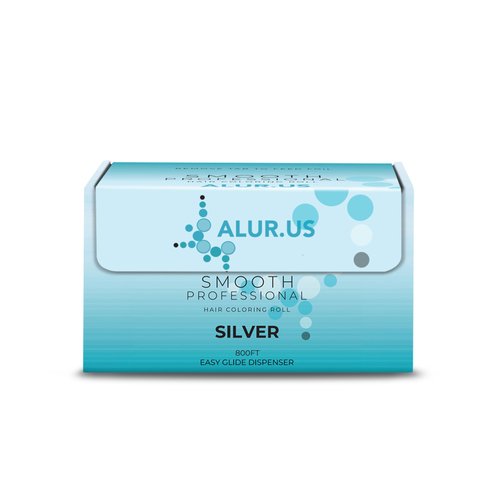 Alur.Us Silver Roll Aluminum Foil, Hair Foils For Highlighting, Hair Color, Blade on box for Easy Dispensing - Medium, Smooth 800ft