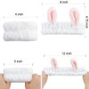YISSION 6Pcs Face Wash Headbands and Wristbands Set Bunny Ears Headbands Spa Headband Makeup Headband Skincare Headbands with Wristbands for Women Girls Washing Face(White)